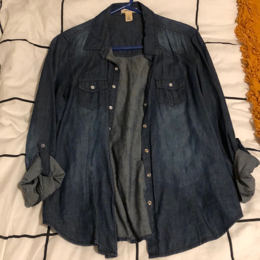 Faux denim shirt